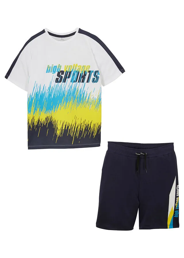 Camiseta y pantalón deportivos para niños (2 piezas) Blanco